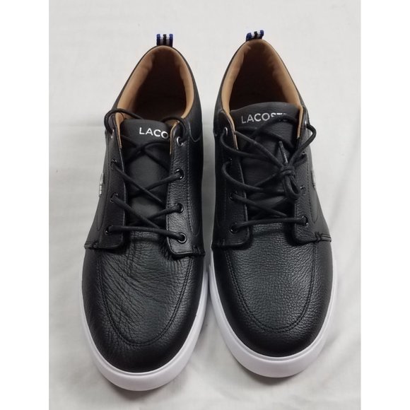 Lacoste Men's Sz. 11.5  Bayliss 119 1 U Black/White Leather Sneaker - Picture 2 of 8